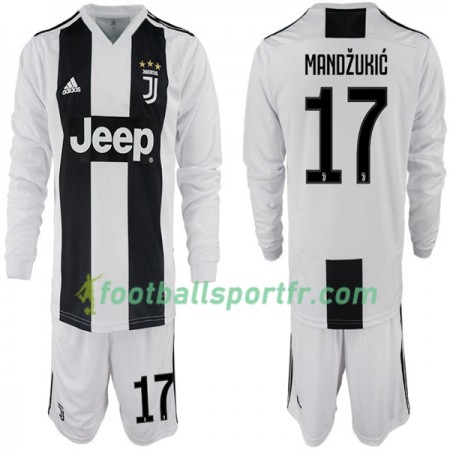 Tenue Juventus Mario Mandzukic 17 Enfant Domicile 2018-2019 Maillot de Foot ML